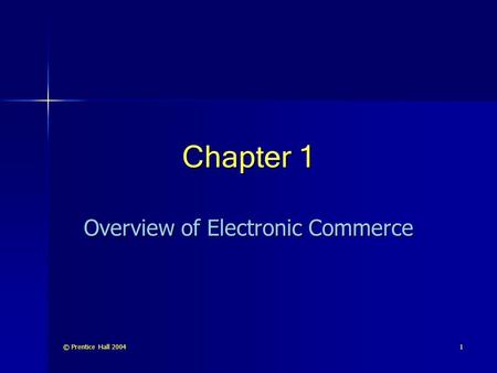 Overview of Electronic Commerce