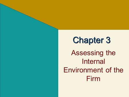 Assessing the Internal Environment of the Firm