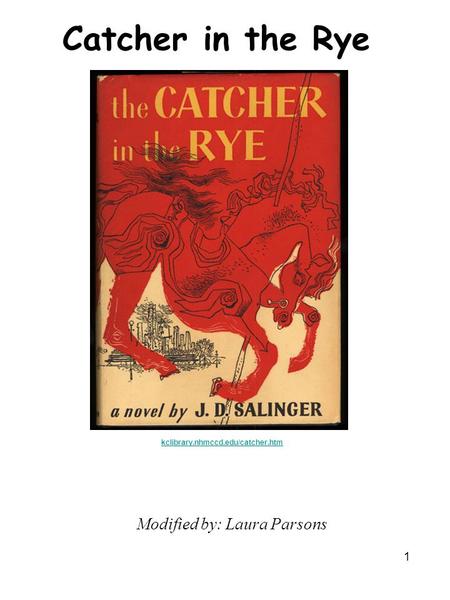 1 Catcher in the Rye kclibrary.nhmccd.edu/catcher.htm Modified by: Laura Parsons.