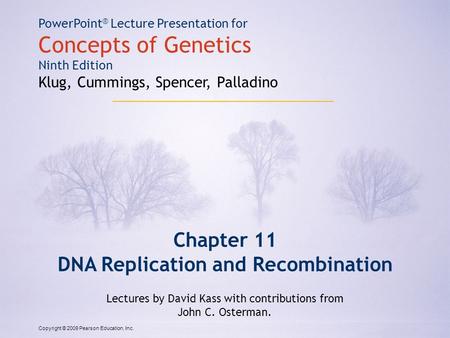 DNA Replication and Recombination