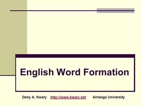 English Word Formation