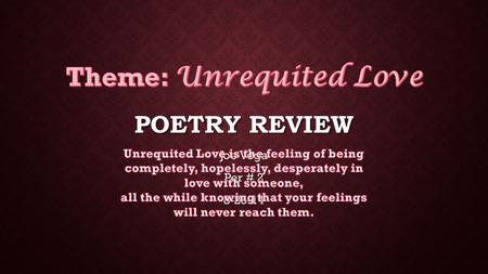 POETRY REVIEW Joe Vega Per # 2 8-25-14. With how sad steps, O Moon, thou climb’st the skies! How silently, and with how wan a face! What, may it be that.