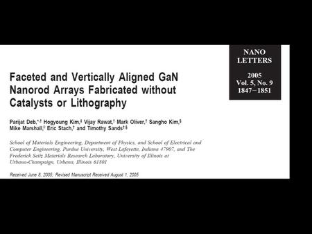 starting substrates were undoped 5  m thick GaN films grown by hydride vapor phase epitaxy (HVPE) on c-plane sapphire. 60 nm thick SiOx film was then.