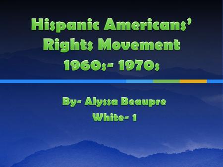  Hispanic American applies to the Americans who came from Mexico, Puerto Rico and Cuba.  Five major subgroups- Mexican Americans, Puerto Ricans, Cuban.