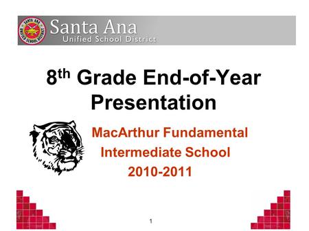 1 8 th Grade End-of-Year Presentation MacArthur Fundamental Intermediate School 2010-2011.