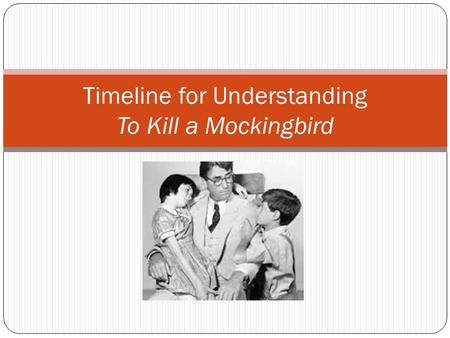 Timeline for Understanding To Kill a Mockingbird.