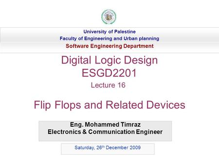 Digital Logic Design ESGD2201