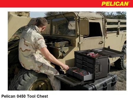 Pelican 0450 Tool Chest. 0450 Front & Top Open View.