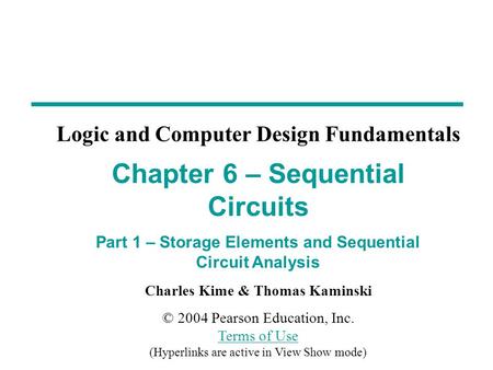 Overview Part 1 - Storage Elements and Analysis