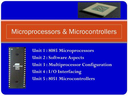 Microprocessors & Microcontrollers