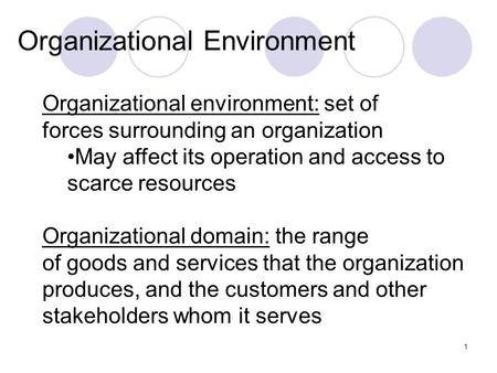 Organizational Environment