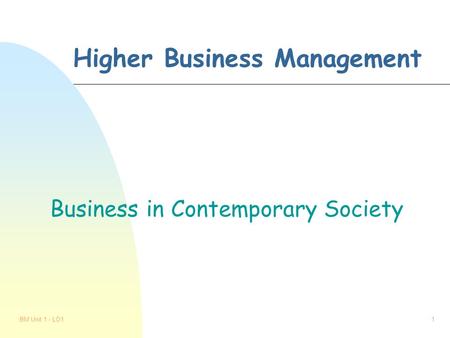 Higher Business Management