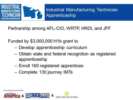 Industrial Manufacturing Technician Apprenticeship