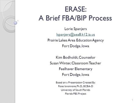 ERASE: A Brief FBA/BIP Process