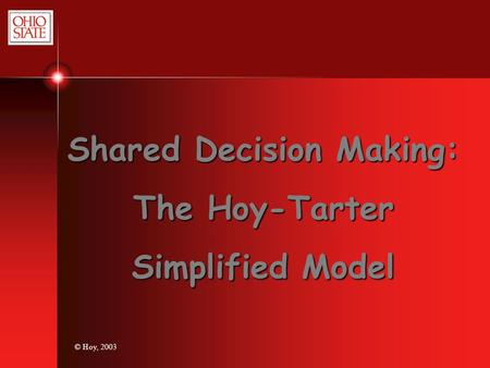 Shared Decision Making: