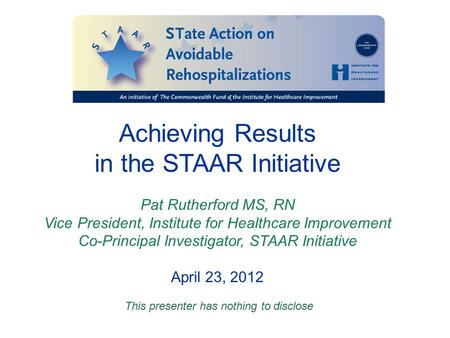 in the STAAR Initiative