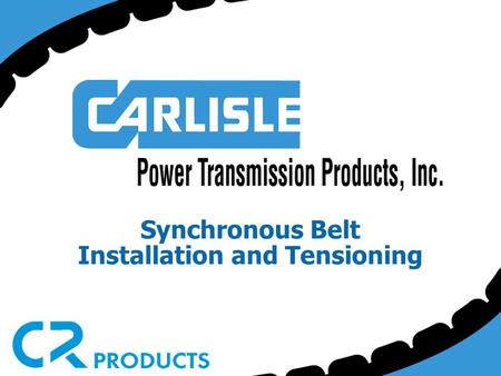 Synchronous Belt Installation and Tensioning