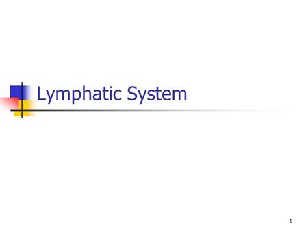 Lymphatic System.