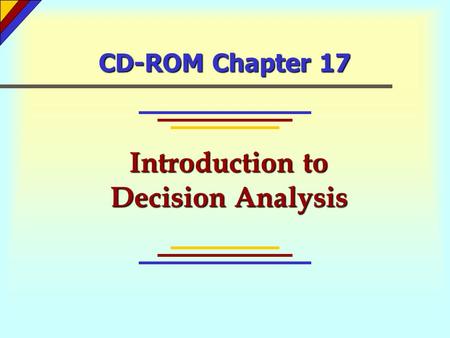 Introduction to Decision Analysis