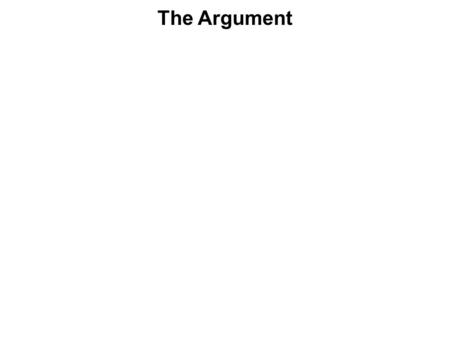 The Argument. (i)Each offspring derives half its genes from its mother and half from its father (Equal Contribution of Parents) The Argument.