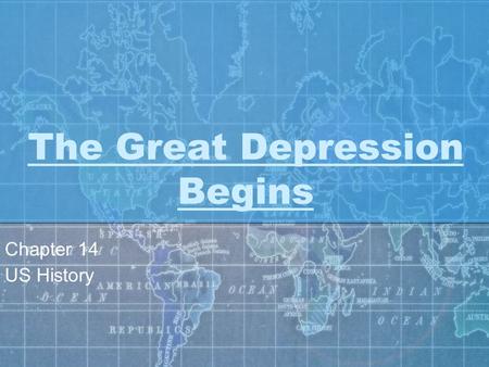 The Great Depression Begins