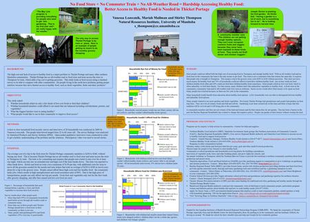 No Food Store + No Commuter Train + No All-Weather Road = Hardship Accessing Healthy Food: Better Access to Healthy Food is Needed in Thicket Portage Vanessa.