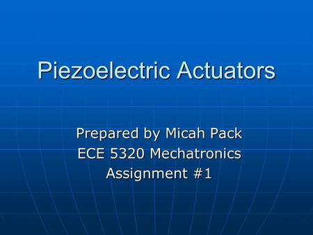 Piezoelectric Actuators