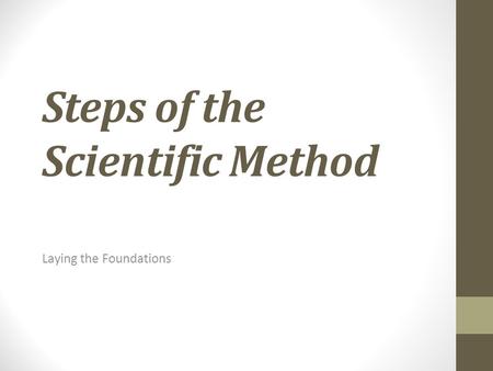 Steps of the Scientific Method