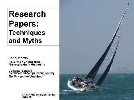 Research Papers: Techniques and Myths