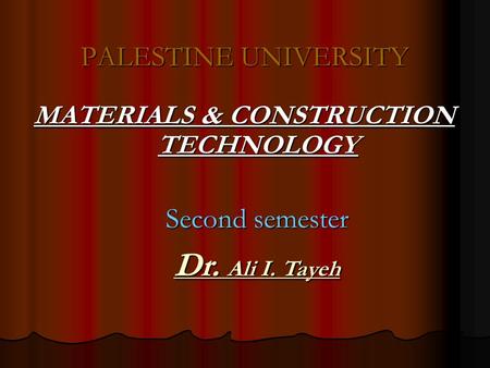 MATERIALS & CONSTRUCTION TECHNOLOGY