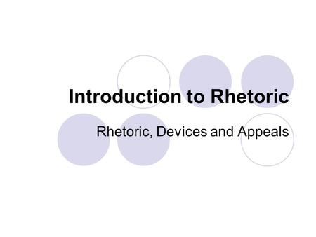 Introduction to Rhetoric