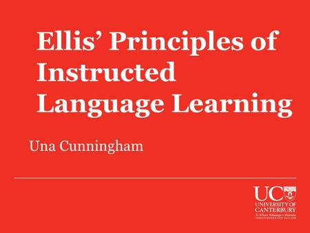 Ellis’ Principles of Instructed Language Learning