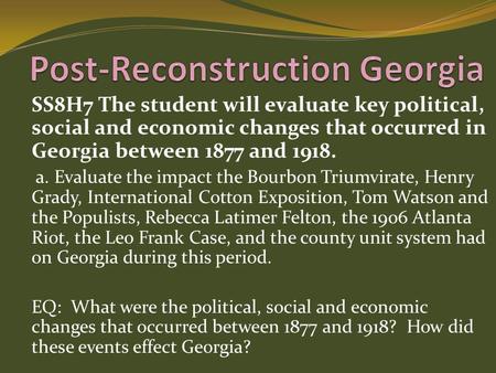 Post-Reconstruction Georgia