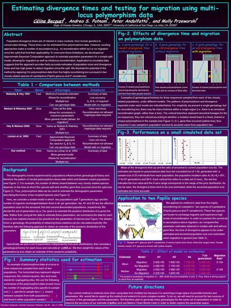 Background The demographic events experienced by populations influence their genealogical history and therefore the pattern of neutral polymorphism observable.