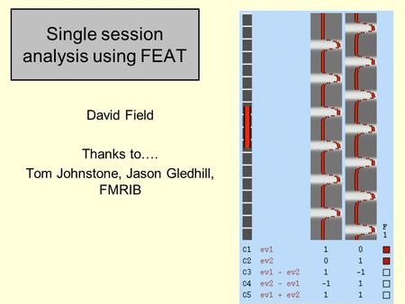 Single session analysis using FEAT