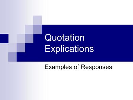 Quotation Explications