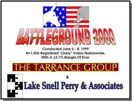 & Conducted June 6 - 8, 1999 N=1,002 Registered “Likely” Voters Nationwide, With A +3.1% Margin Of Error.