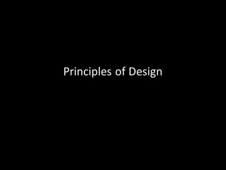 Principles of Design.