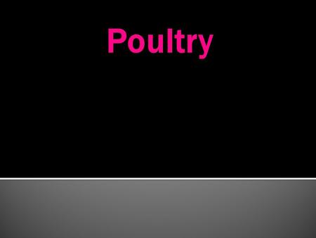 Poultry.