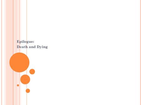 Epilogue: Death and Dying. T HANATOLOGY Thanatology The study of death and dying.