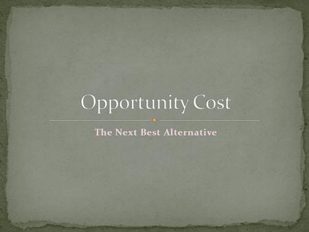 The Next Best Alternative. Incentives are factors that encourage or discourage various types of behaviors, actions or activities. Changes in incentives.