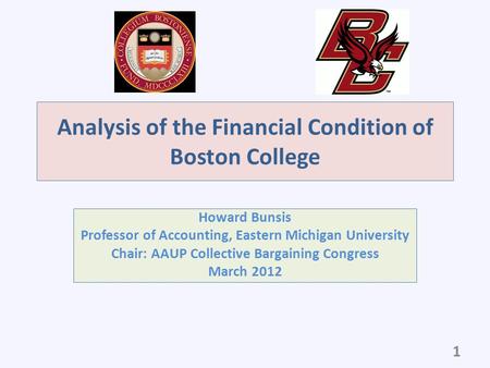 Analysis of the Financial Condition of Boston College