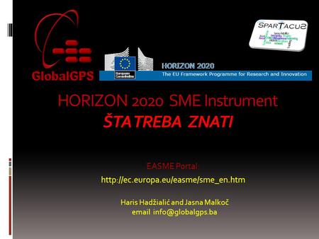 HORIZON 2020 SME Instrument ŠTA TREBA ZNATI