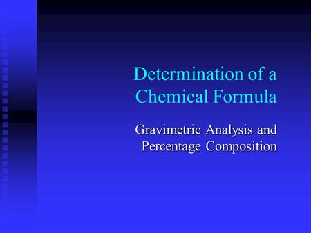 Determination of a Chemical Formula