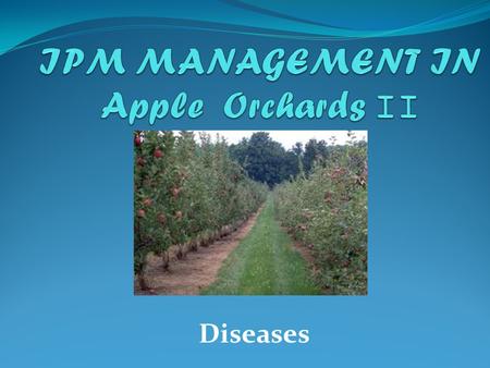 IPM MANAGEMENT IN Apple Orchards II