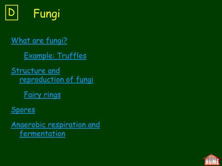 Fungi D What are fungi? Example: Truffles