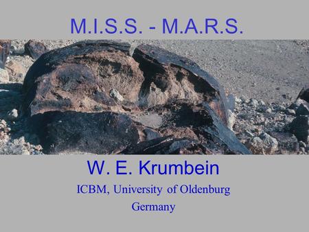 M.I.S.S. - M.A.R.S. W. E. Krumbein ICBM, University of Oldenburg Germany.