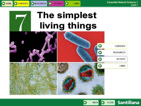 Essential Natural Science 1 Unit 7 HOME RESOURCESCONTENTS CLOSEBACK ACTIVITYLINKS CONTENTS RESOURCES ACTIVITY LINKS.