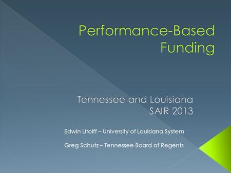 Performance-Based Funding