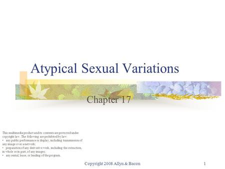 Atypical Sexual Variations